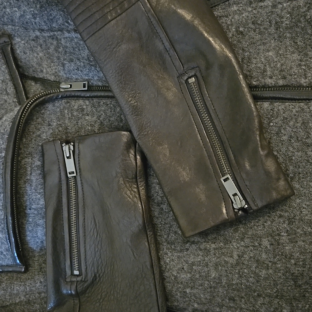 Banana Republic Wool And Lambskin Leather Moto Jacket - Picture 4 of 11